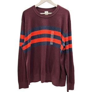 NEW Mens Gap for Good Navy Cotton Chest Stripe Sweater Size XL Wine -‎ 535